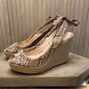 Coach Open Toe Wedge Espadrille Heels Made in Italy 8B
